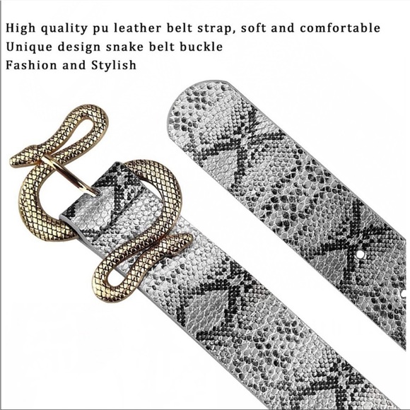 Vintage Leather Snake buckle belt NEW main image 4
